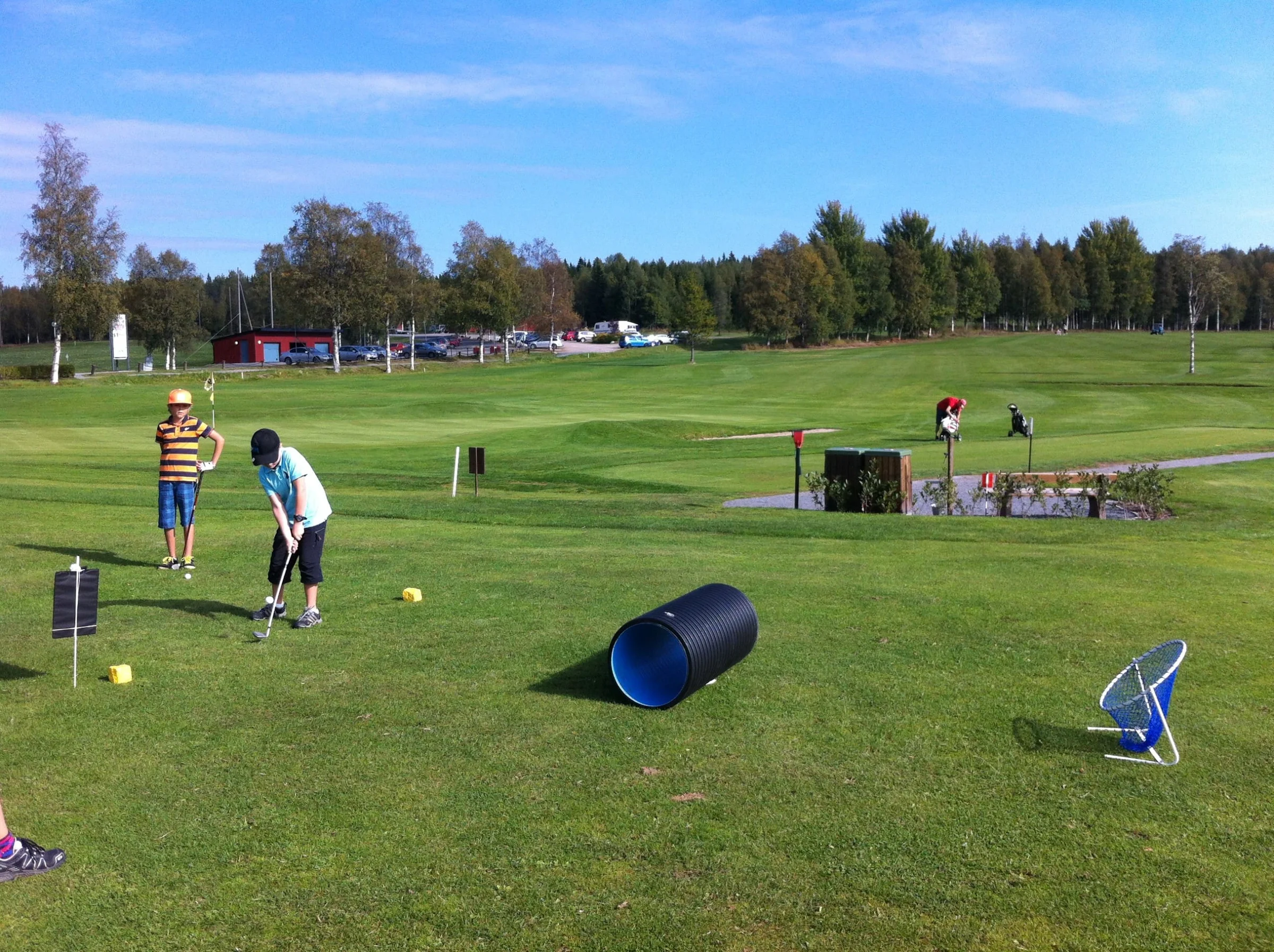 Filip Nordström testar chipchansen.